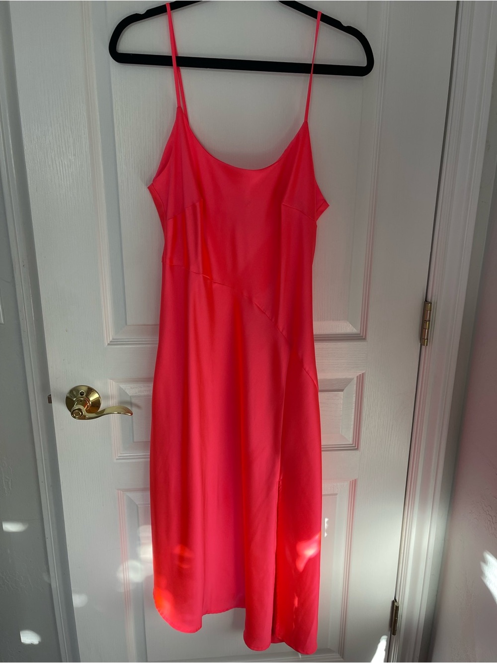Neon Pink Slip Midi Dress